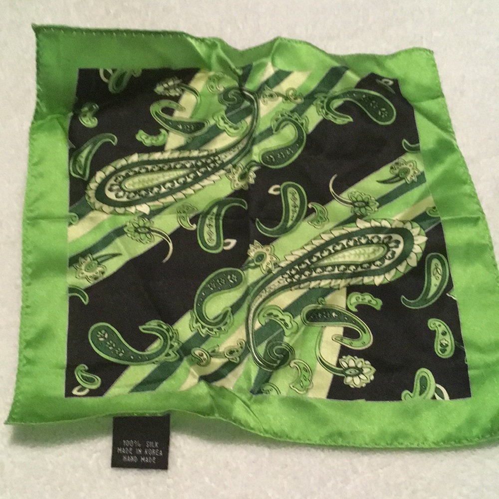 Green and black pocket square